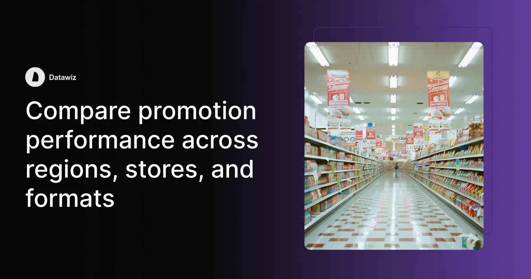 Compare promotion performance across regions, stores, and formats